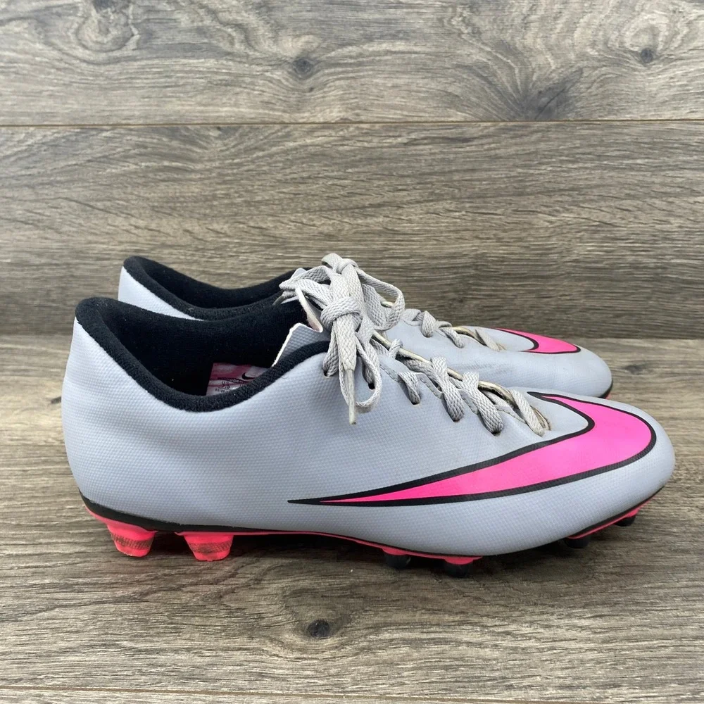 Nike Mercurial Victory V FG Soccer Cleats Womens 7.5 Grey Pink 651647-060